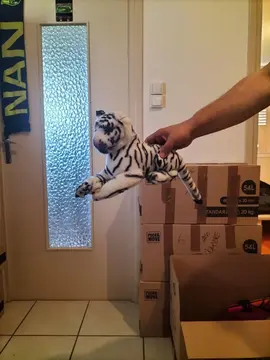mini peluche tigre blanc et noir