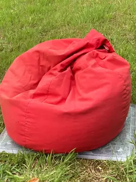 Pouf poire coton rouge