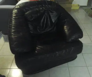 Fauteuil cuir noir
