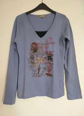 Tee-shirt mauve "In Extenso" S (T34/36)