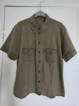 Chemise liquette kaki manches courtes "Tencel (C&A)" T40