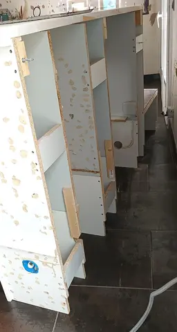 meuble en bois pour inserer fausse cheminée