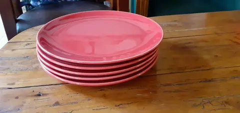 Lot de 5 assiettes rouges