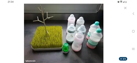 lot biberons + arbre à biberons