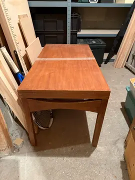 table basse dépliante en table année 70