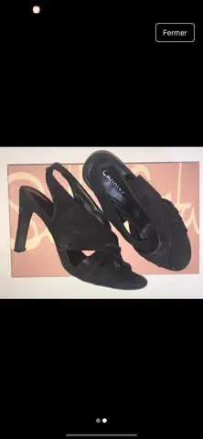 sandales noires à talons taille 38 CAMAÏEU