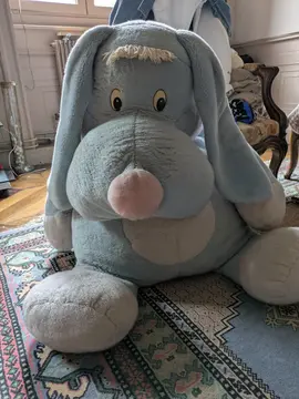 Très grande peluche Chien vintage bleue (années 1980)
