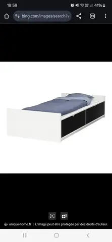 Lit 1 place sans matelas