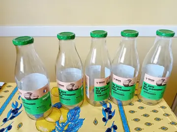 5 bouteilles en verre vides