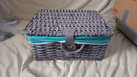 panier en osier gris 31x 40 x 18