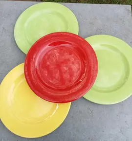 4 grandes assiettes de couleur