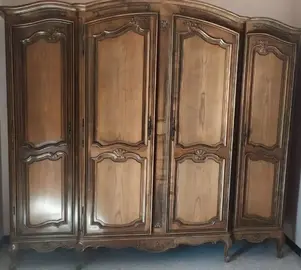 Armoire 4 portes avec miroir et tiroirs