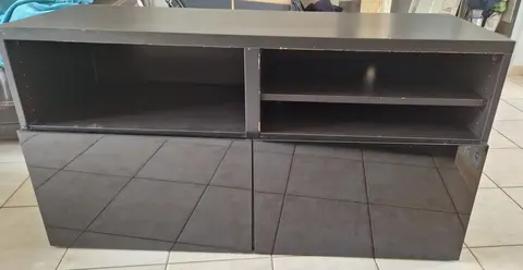 meuble télé Ikea meuble bas bois noir
