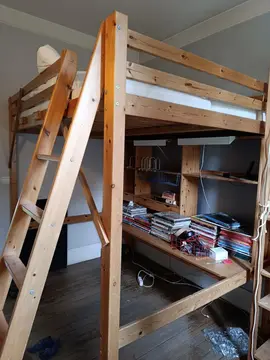 lit deux places + bureau