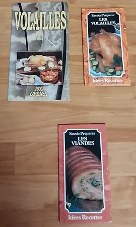 lot de livres de cuisine viandes