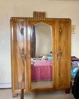 Armoire 3 portes - Miroir - Bois massif
