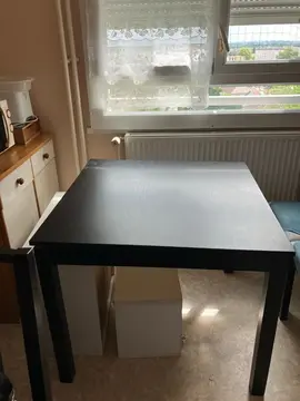 table en bois avec deux rallonges