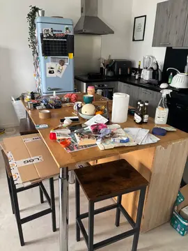Îlot fait main à base d’un bahut