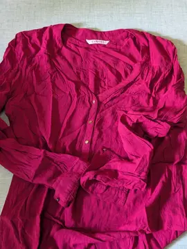 chemise manches longues, bordeaux, Camaïeu
