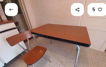 Vide maison - table/chaises formica marron "vintage"