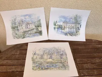 lot de 3 gravures châteaux de la Loire