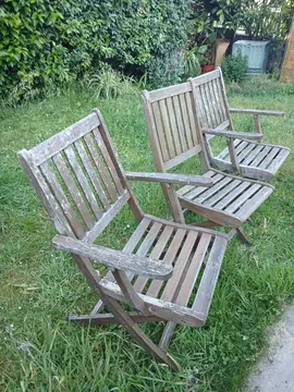 3 chaises de jardin à réparer