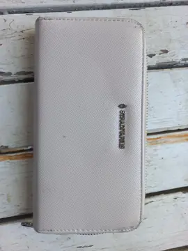 portefeuille porte carte en simili cuir beige