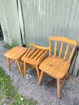 lot 3 chaises bois