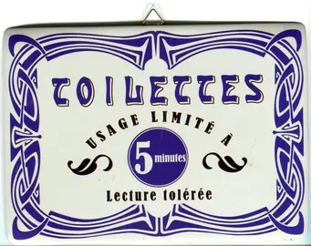 Plaque metal deco pour Toilette
