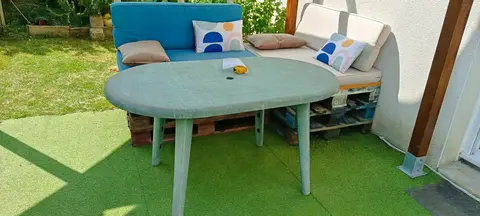 table en plastique 6 places couleur verte