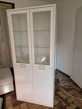 meuble.blanc étage verre