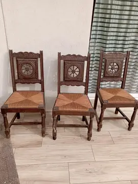 lot 3 chaises en bois ancienne