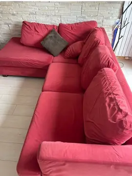 canapé d’angle microfibre couleur framboise