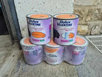 Lot 5 pots de peinture 0,5L satinée orange