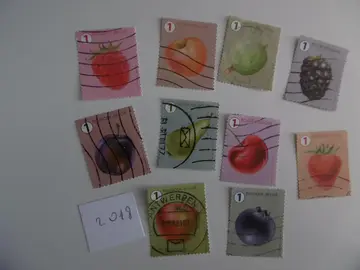 Série timbres Belgique FRUITS 2018