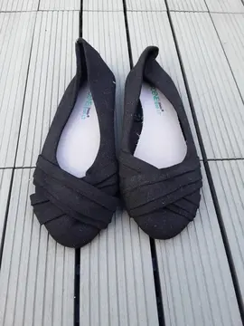 Ballerines noires tissus