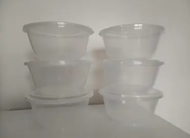 Bols alimentaires + couvercles plastique cristal