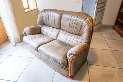 Canapé bois et cuir
