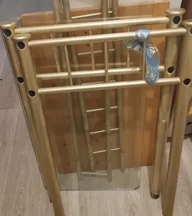 bureau en verre et doré