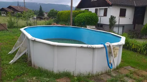Donnons piscine autoportée ovale avec pompe de recyclage