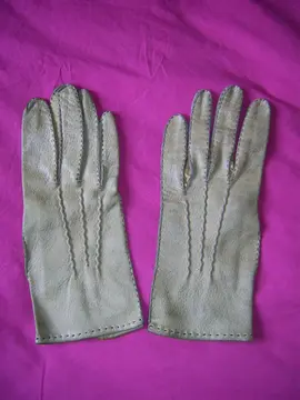 Gants en cuir beige - Taille 7 ?