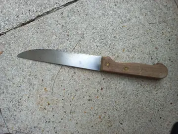 Couteau de cuisine manche bois longue lame