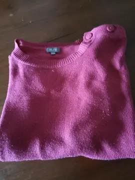 pull femme bleu bonheur t 54/56