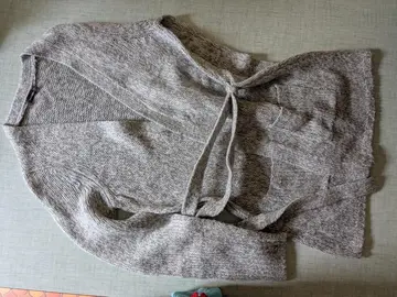 veste en laine chinée gris blanc