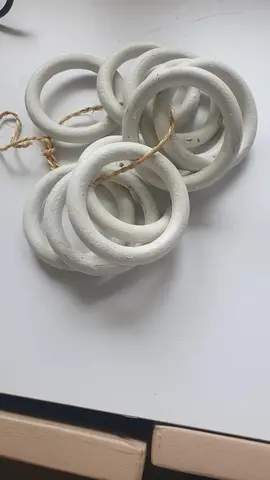 10 anneaux rideaux en bois