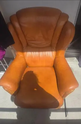 fauteuil véritable cuir marrons