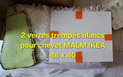 2 verres trempés blancs pour chevet MALM