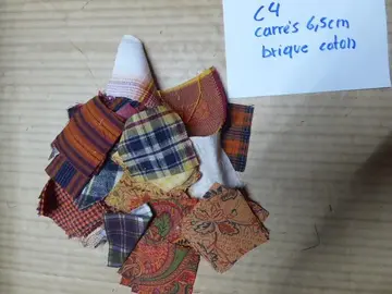C4 Carrés 6,5 cm coton Brique