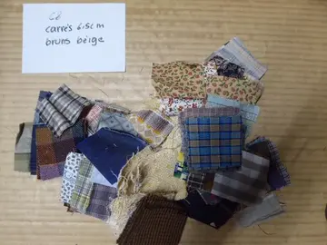 C11 Carrés 6,5 cm coton, lin, viscose Couleurs diverses
