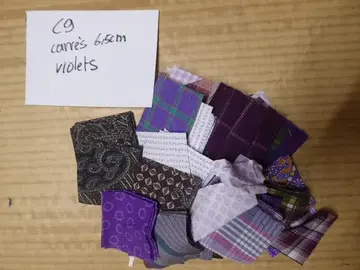 C9 Carrés 6,5 cm coton Violets